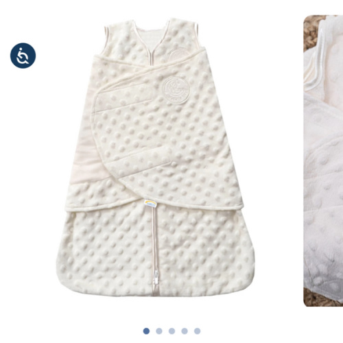 Cream Plushy Dot Velboa Swaddle - Newborn | HALO