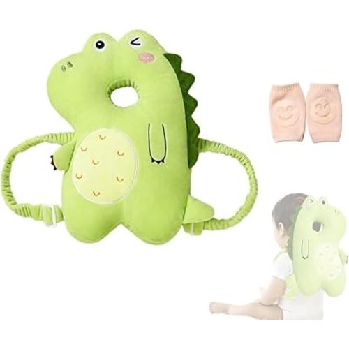Baby Head Protector, Adjustable Baby Head Protection Backpack with Baby Knee Pads for Crawling, Soft, Breathable and Wearing Safety Baby Head Protector