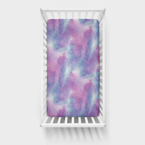 Purple Watercolor Fitted Crib Sheet - Little Sleepies