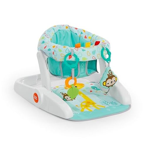 Bright Starts Learn-to-Sit 2-Position Baby Floor Seat with Toys, Unisex, 4-12 Months, Wild Wiggles