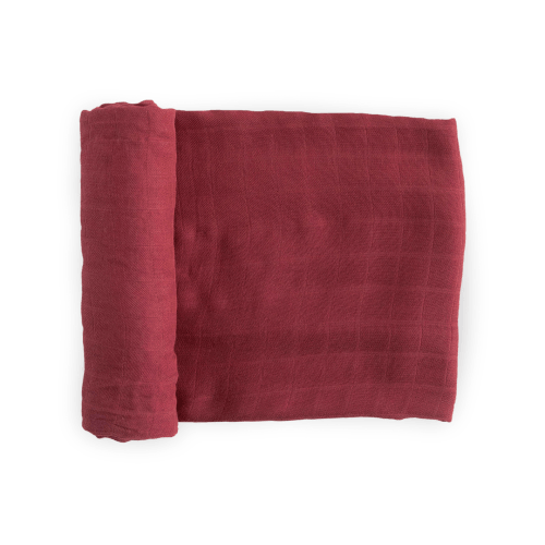Deluxe Muslin Swaddle Blanket - Dusty Maroon
