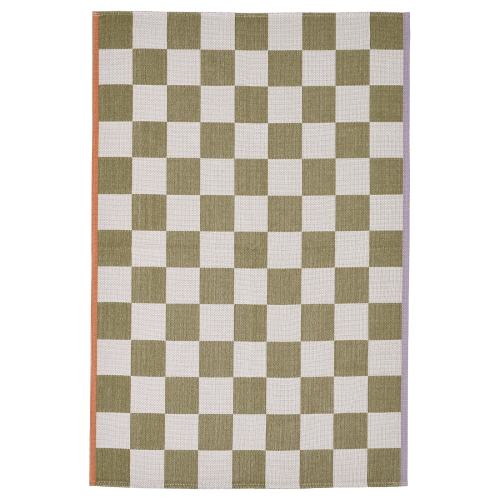 KLASSRUM Rug, flatwoven - white/green 4 ' 4 "x6 ' 5 "