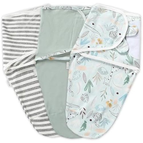 Baby Swaddle Warp Adjustable 3 Pack100% Cotton Newborn Swaddle Blanket for Boy Girl