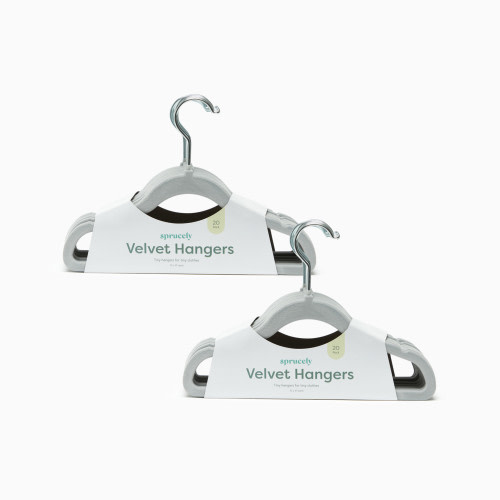 Sprucely Non-Slip Velvet Hangers - Grey, 40
