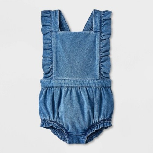 Baby Girls' Ruffle Romper - Cat & Jack™ Blue 6-9M
