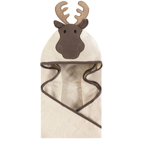 Hudson Baby Animal Face Hooded Towel, Modern Moose