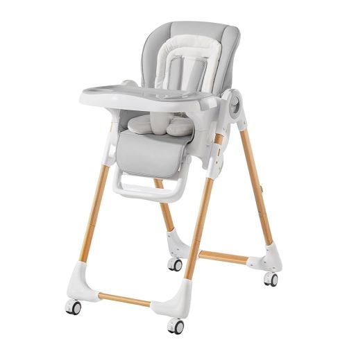 Convertible High Chairs for Babies and Toddlers, Height Adjustable Baby High Chair, High Chair with Removable Tray, Adjustable Backrest and Pedal, Portable Baby Dinning Chair with Lockable Wheels