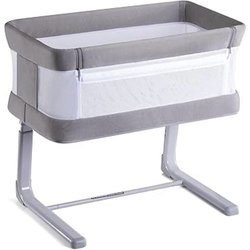 Electric Baby Bassinet for Newborns — 3-Speed Auto Rocking, 5 Melodies + 3 White Noise, Breathable Mesh, Side Drop for Bedside Sleeping, Adjustable Height, Tool-Free Assembly, Co-Sleeper