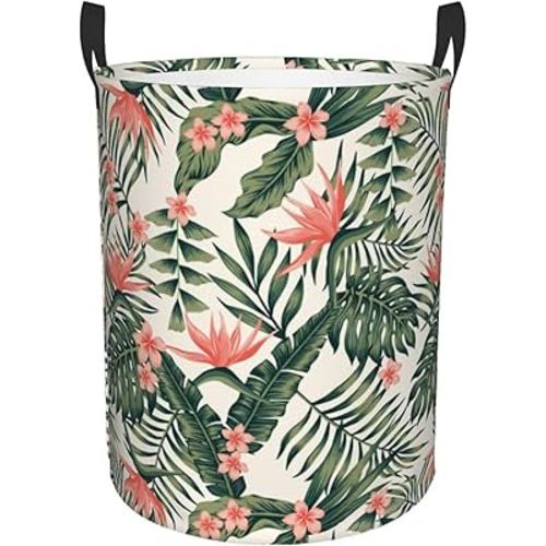 Laundry Basket Palm Leaf Laundry Hamper Waterproof Idea Hampers for Laundry,Large Collapsible Laundry Baskets with Handle Suitable for Bedroom Bathroom Utility Room Kitchen