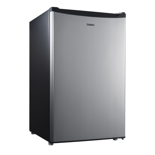 "Galanz Dorm 4.3 Cu ft Single Door Mini Fridge, Stainless Steel, 19.12"" Width"