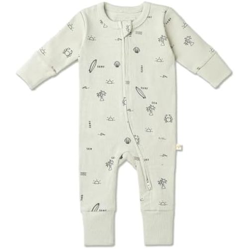 MakeMake Organics GOTS Certified Organic Baby Clothes 2-Way zip romper Footie Infant Gender Neutral Baby Boy Girls