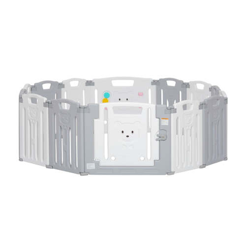 Dream On Me 14 Panel Oasis Play Center, Play Pen, Playard in Grey/White