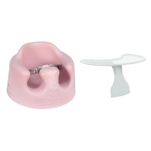 Bumbo B10070MPA3 Baby Infant Soft Foam Comfortable Wide Floor Seat with 3 Point Adjustable Harness and Play Top Tray Attachment, Pink