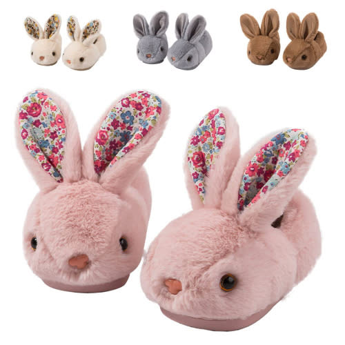 Sogetch Toddler Boys Girls Cute Bunny Slippers Kids Winter Fuzzy Warm Bedroom House Shoes