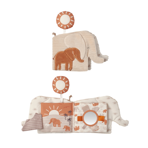 Modern Moments by Gerber Baby Boy Developmental Soft Crinkle Book, Ivory Elephant