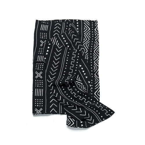 Muslin Swaddle - Black Mudcloth