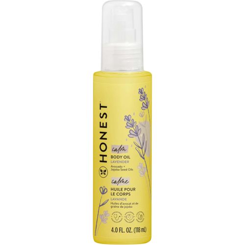 The Honest Company Lavender Infused Calming Body Oil | Moisturize, Nourish, + Soothe Baby's Skin | Plant-Based, Hypoallergenic, Vegan | 4.0 fl oz