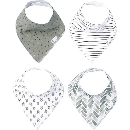 Copper Pearl Baby Bandana Bibs - 4 Pack Soft Cotton Baby Bibs for Drooling and Teething, Absorbent Drool Bibs for Baby Girl and Boy, Adjustable to Fit Newborns to Toddlers, Tons of Styles (Alta Set)
