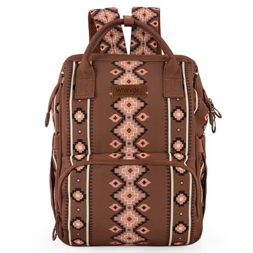 Montana West x Wrangler Aztec Travel Backpack Western Baby Bag Multi-Function Bags with Waterproof Insulated Pockets