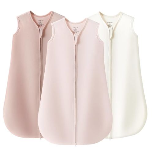 JELLYMONI Baby Sleep Sack 6-12 Months 100% Cotton Wearable Blanket, 0.5 TOG Soft Lightweight Toddler Sleeping Sack 3 Pack 2-Way Zipper Newborn Sleep Sacks