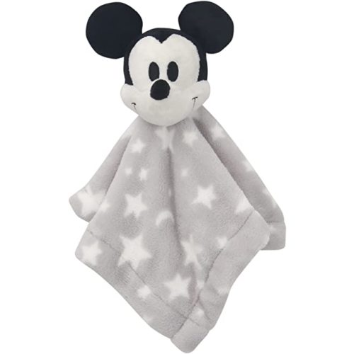 Lambs & Ivy Disney Baby Mickey Mouse Gray Stars Security Blanket/Lovey
