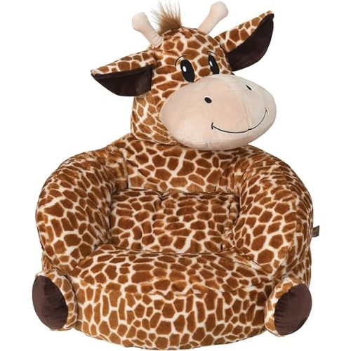 Trend Lab Giraffe Toddler Chair - Plush Pillow Kids Chair, Comfy Animal Chair for Toddlers 1-3 Years Old, 21x19x19 Inches - Baby Chair, Soft Toddler Lounge Chair, Kids Bean Bag Chair Alternative