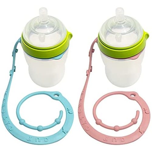 Stroller Water Bottle Strap, 2PK Baby Cup Strap Holder Silicone Sippy Cup Catcher Toy Leash Tether for Highchair Carseat