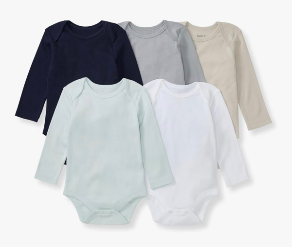 Burt's Bees Baby Bodysuits, Short Sleeve and Long Sleeve One-Pieces, 100% Organic Cotton