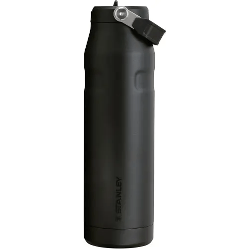 Stanley IceFlow Flip Straw 2.0 Water Bottle 36 OZ | Built-In Straw with Larger Opening | Lightweight & Leak-Resistant | Insulated Stainless Steel | BPA-Free | Black 2.0