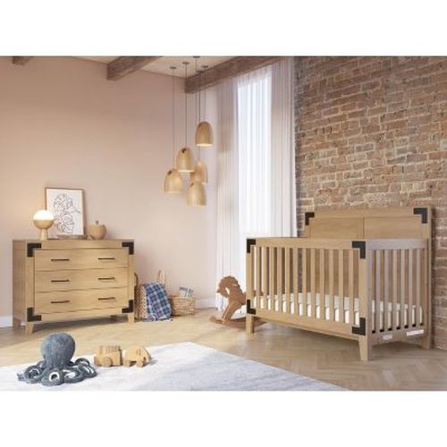 Child Craft Lucas Crib And Dresser Nursery Set, 2-piece, Includes 4-in-1 Convertible Crib And 3-drawer Dresser (nutmeg)