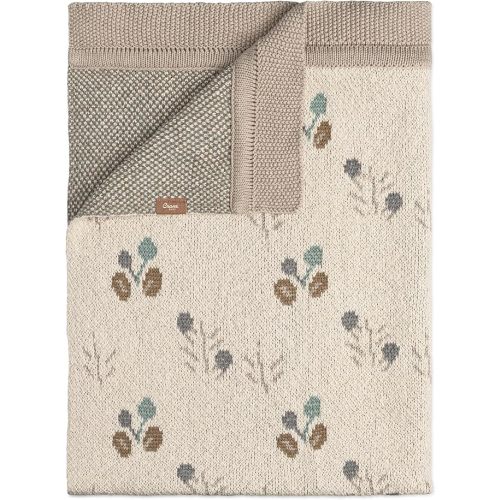Crane Baby 100% Organic Cotton Knit Baby Blanket with Poppy Design, Soft Reversible Stroller and Crib Blanket, Gender Neutral Multicolor Bohemian