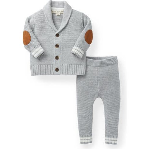 Baby Organic Cotton Cardigan and Sweater Legging Set, 0-3M