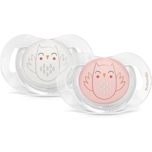 Suavinex Bonhomia SX PRO Physiological Pacifier, Supports Breastfeeding Babies, Pacifiers 0-6 Months, 2 Pack Baby Pacifier, Baby Accessories, (Pink/Beige)