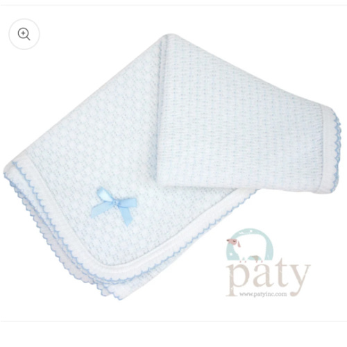 Paty Knit Receiving/Swaddle Blanket (Pinstripe) #307
