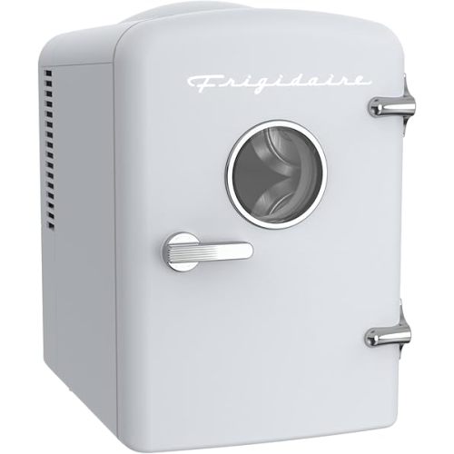 Frigidaire EFMIS129-WHITE, Mini Portable Fridge, 4 Litres Capacity, Chills Six 12oz Cans, 100% Freon-Free & Eco Friendly, Beverage Cooler- White