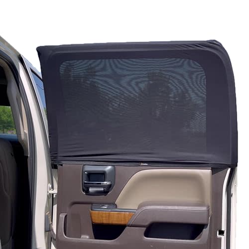 EcoNour Car Side Window Sun Shade (Pack of 2) | Stretchable & Breathable Car Window Screens for Complete Sun & Privacy Protection | Fits Most Truck, SUV and Minivan (XL 40" x 24")