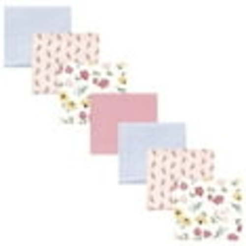 Hudson Baby Infant Girl Cotton Rich Flannel Receiving Blankets Bundle, Soft Painted Floral, One Size