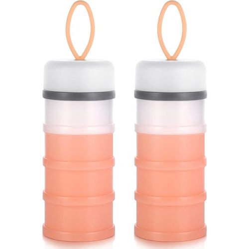 Accmor 2 Pack Baby Formula Dispenser On The Go, Stackable Formula Dispenser Formula Container to Go, Non-Spill Portable Milk Powder Kids Snack Storage Container, BPA Free