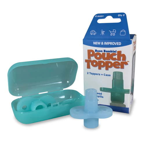 Buon Bambini Pouch Topper 2-Pack with Travel Case, Baby Food Pouch Feeding Accessory