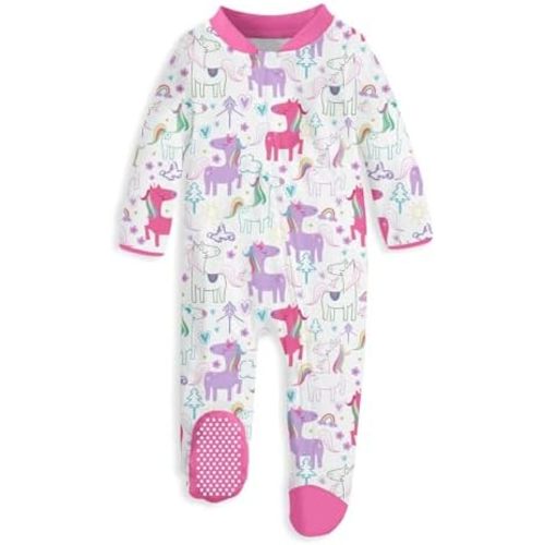 UNIFACO Baby Girls Boys Footed Pajamas One-Piece Sleeper Snug Fit Sleep and Play Zip Front Footie Romper 0-12 Month
