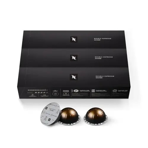 Nespresso Capsules Vertuo, Double Espresso Scuro, Dark Roast Espresso Coffee, 30-Count Coffee Pods, Brews 2.7oz.