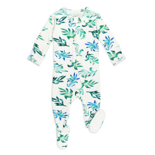 Organic 2-Way Zipper Footie in Seaweed – L'ovedbaby
