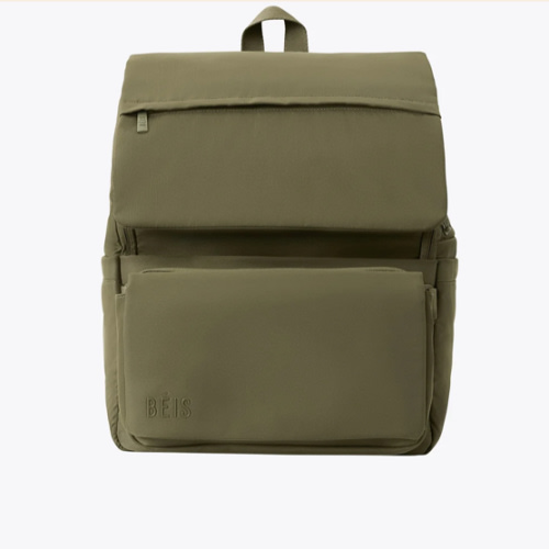 BÉIS 'The Ultimate Diaper Backpack' in Olive - Green Backpack Diaper Bag