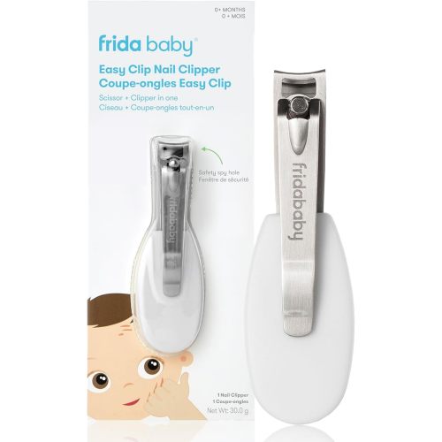 Frida Baby NailFrida Baby Nail Clippers & Nail File & Buffer for Newborns and Up, Safety Spyhole, Nickel Free, Curved Clipper to Fit Babies Nails