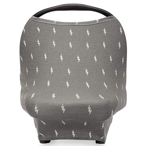 Parker Baby Co. 4 in 1 Car Seat Cover for Girls and Boys - Stretchy Carseat Canopy, Nursing Cover, Grocery Cart Cover, High Chair Cover - Storm