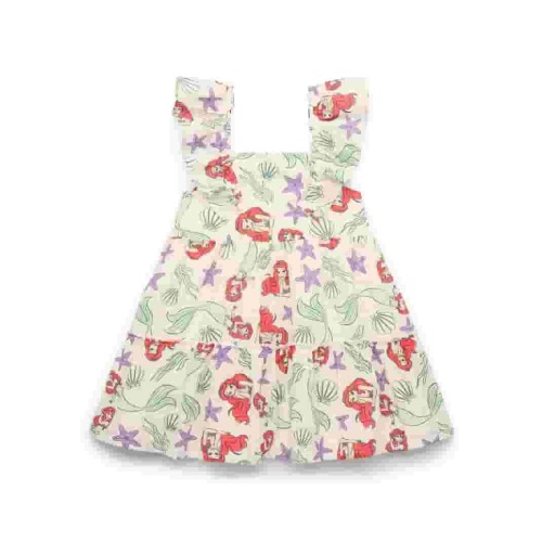 Disney Baby and Toddler Girls Little Mermaid Cotton Woven Dress, Sizes 0/3M-5T