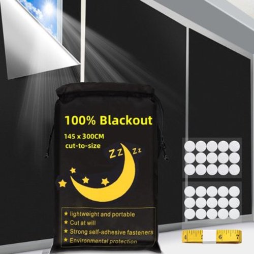 Wattne 100% Blackout Curtains for Bedroom, Portable Blackout Shades (118" x 57") Travel Window Blackout Blinds, Temporary Window Blinds for Baby Nursery, Bedroom, Dorm Room, or Travel Use