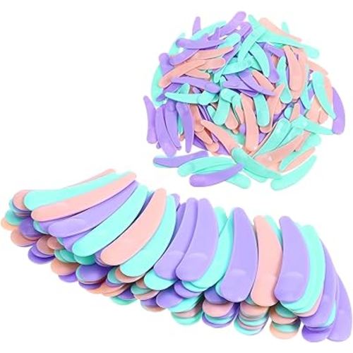 200 Pcs Mini Spatula for Cosmetics, Plastic Makeup Spatulas Mini Disposable Skincare Scoop Spatula for Cosmetics Facial Cream Mask Mixing and Sampling (Purple Pink Blue)
