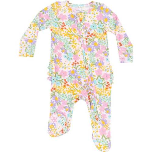2 Way Zipper Ruffle Back Footie, Amelia Floral - Angel Dear | Maisonette