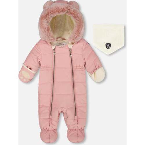 One-Piece Baby Layette Snowsuit Designed for Car Seat, Dusty Pink - Deux par Deux | Maisonette